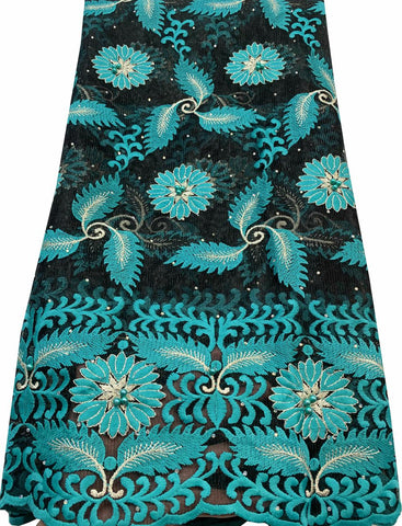 Image of French Nigerian Lace Fabrics High Tulle African Wedding Stones-FrenzyAfricanFashion.com