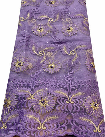 Image of French Nigerian Lace Fabrics High Tulle African Wedding Stones-FrenzyAfricanFashion.com