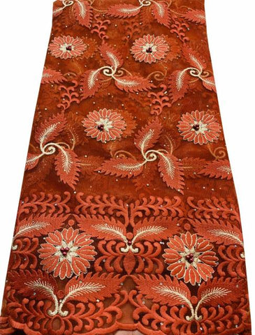 Image of French Nigerian Lace Fabrics High Tulle African Wedding Stones-FrenzyAfricanFashion.com