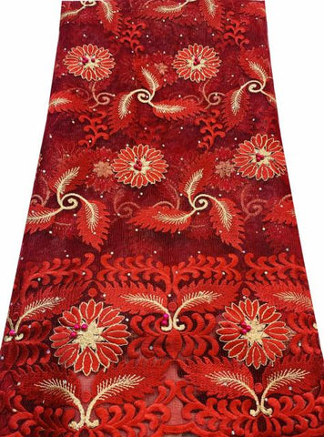 Image of French Nigerian Lace Fabrics High Tulle African Wedding Stones-FrenzyAfricanFashion.com