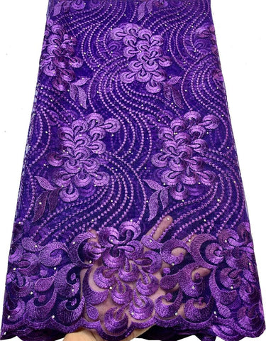 Image of Quality Tulle Embroidery Beaded Net French Lace Fabric-FrenzyAfricanFashion.com