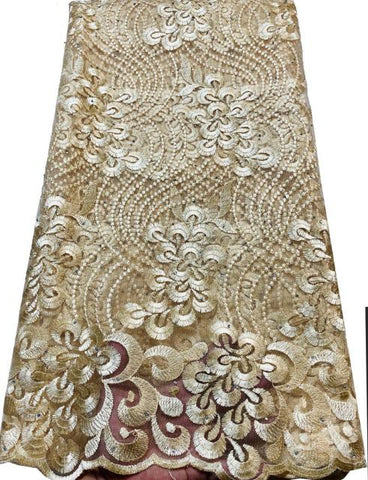 Image of Quality Tulle Embroidery Beaded Net French Lace Fabric-FrenzyAfricanFashion.com