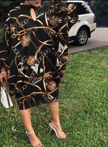 Image of Bohemian Party Women Casual Autumn Dress Bat-Sleeve Sundress Knee-Length Dress-FrenzyAfricanFashion.com