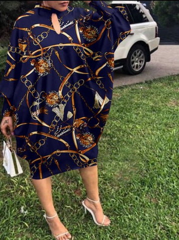 Image of Bohemian Party Women Casual Autumn Dress Bat-Sleeve Sundress Knee-Length Dress-FrenzyAfricanFashion.com