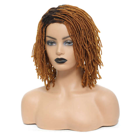 Image of Synthetic Dreadlock Wig Black Women Short Hair Braided Wigs Curly Bob Wig-FrenzyAfricanFashion.com