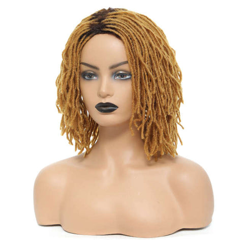 Image of Synthetic Dreadlock Wig Black Women Short Hair Braided Wigs Curly Bob Wig-FrenzyAfricanFashion.com