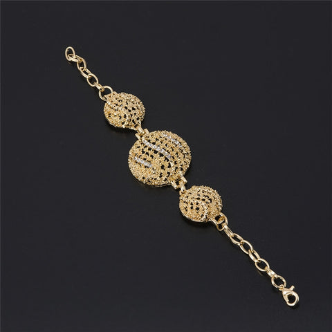 Image of Lorna Designs African Gold Beads women Dubai jewelry sets necklace Earrings Set-FrenzyAfricanFashion.com