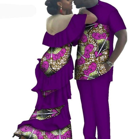 Image of Kente Afrik African Couples Clothing Matching Set Red-FrenzyAfricanFashion.com