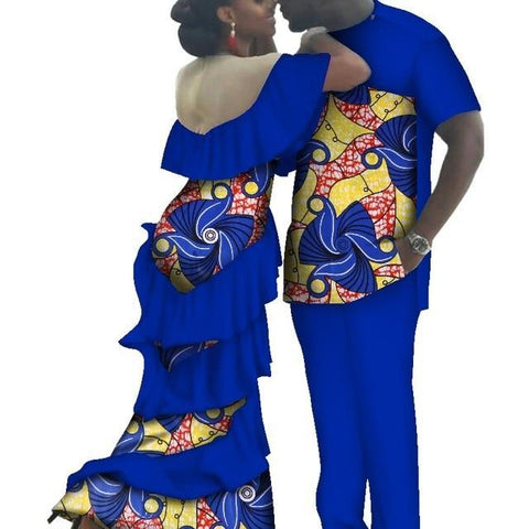 Image of Kente Afrik African Couples Clothing Matching Set Red-FrenzyAfricanFashion.com