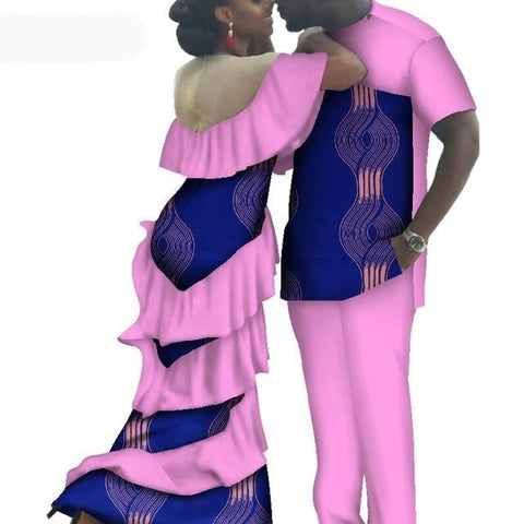 Image of Kente Afrik African Couples Clothing Matching Set Red-FrenzyAfricanFashion.com