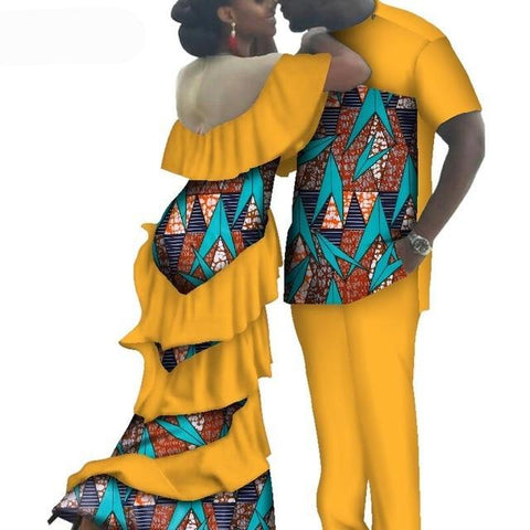 Image of Kente Afrik African Couples Clothing Matching Set Red-FrenzyAfricanFashion.com