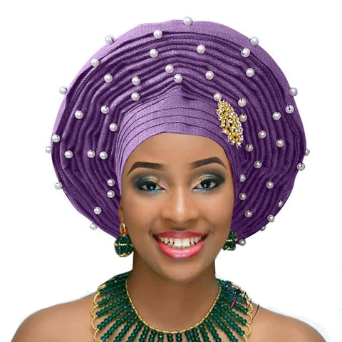Image of Aso Oke Auto Gele Headtie Frenzy African Fashions-FrenzyAfricanFashion.com