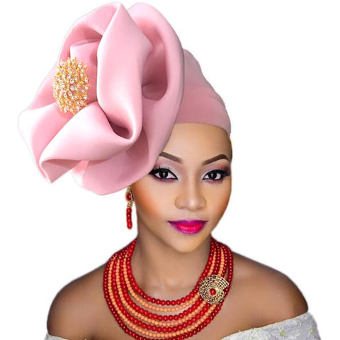 Image of Gailis Floral Brooch style turban head wrap-FrenzyAfricanFashion.com