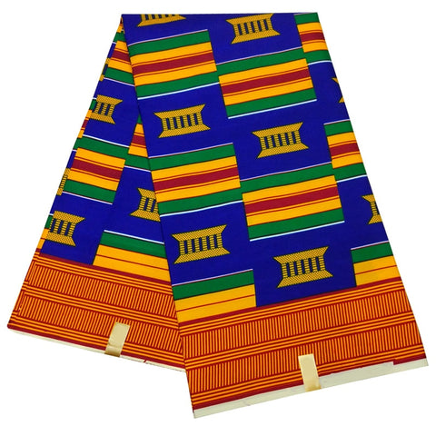 Image of Kente Fabric 6 Yards Ankara African Wax Prints-FrenzyAfricanFashion.com