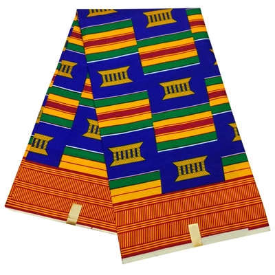 Image of Kente Fabric 6 Yards Ankara African Wax Prints-FrenzyAfricanFashion.com