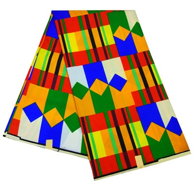 Image of Kente Fabric 6 Yards Ankara African Wax Prints-FrenzyAfricanFashion.com