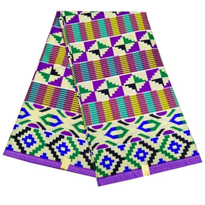 Image of Kente Fabric 6 Yards Ankara African Wax Prints-FrenzyAfricanFashion.com