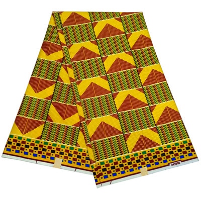 Image of Kente Fabric 6 Yards Ankara African Wax Prints-FrenzyAfricanFashion.com