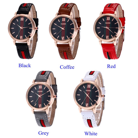 Image of Wholesale Colorful Leather Men and Women Unisex Wrist Watches-FrenzyAfricanFashion.com