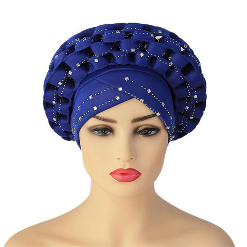 Image of Braided turbans Headband Headties With Stud-FrenzyAfricanFashion.com