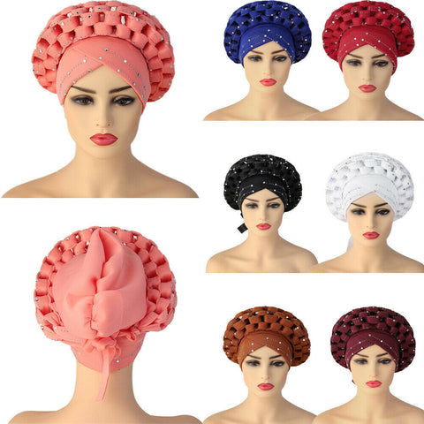 Image of Braided turbans Headband Headties With Stud-FrenzyAfricanFashion.com