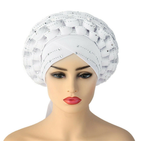 Image of Braided turbans Headband Headties With Stud-FrenzyAfricanFashion.com