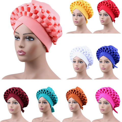 Image of Braided turbans Headband Headties Multi With No Studs-FrenzyAfricanFashion.com