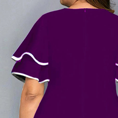 Image of Women Geometric Print Bodycon Dress with layered Sleeves-FrenzyAfricanFashion.com