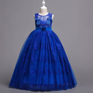Princess Lace Dress Kids Long Flower children Formal Ball Gown