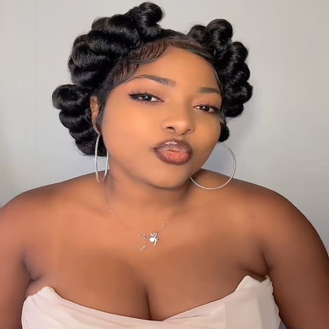 Image of Elegant Full Lace Braid Wig for Women - 200% Density, Double-Layered, Short Style with Large Partition - Perfect for Daily Wear-FrenzyAfricanFashion.com