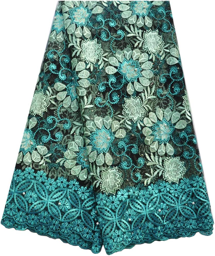 Embroidered Lace Fabric 5yards-FrenzyAfricanFashion.com