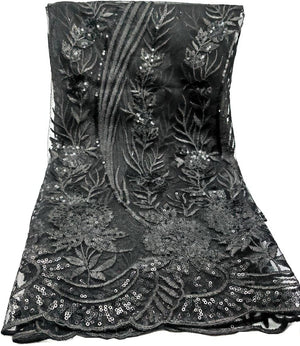 French Lace Fabric Embroidered Sequins Wedding