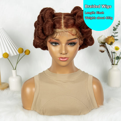 Image of Elegant Full Lace Braid Wig for Women - 200% Density, Double-Layered, Short Style with Large Partition - Perfect for Daily Wear-FrenzyAfricanFashion.com