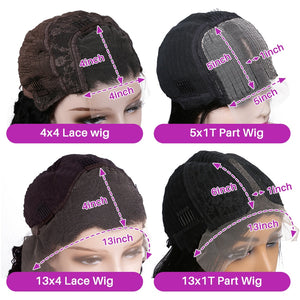 Short Curly Bob Wig Brazilian 13X1 Lace Human Hair Wigs 4X4 Closure Wig Pre Plucked Remy Deep Wave 5x1 T Part Lace Wig For Women