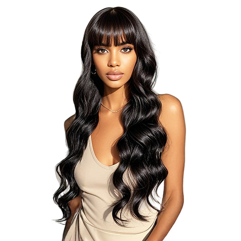 Image of Janel Women's Long Curly Wig with Bangs-FrenzyAfricanFashion.com