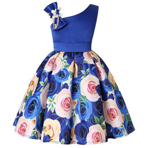 Girls One-shoulder Pageant Birthday Wedding Party Princess Children Dress