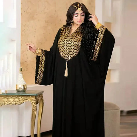 Image of dress Dubai Luxury Evening Dresses Women Abaya Dubai Turkey Islam Kaftan Muslim African Hooded Dress Robe Djellaba Femme-FrenzyAfricanFashion.com