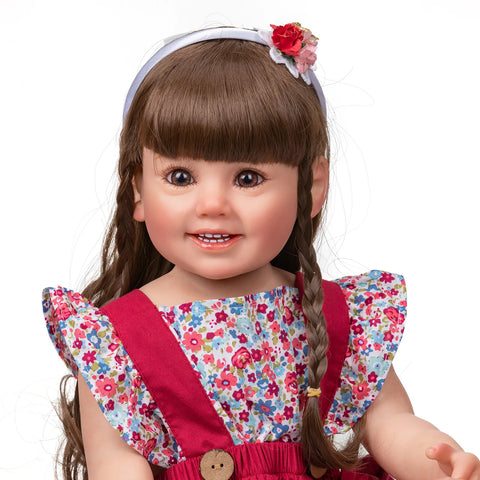 Image of NPK 55CM Full Soft Silicone Reborn Baby Girl Doll Cammi Smile Baby Soft Touch Hand Detailed Painting multiple Layers 3D Doll-FrenzyAfricanFashion.com