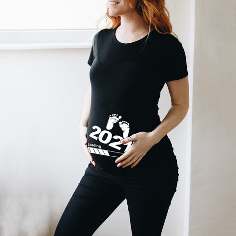 Image of Zipper Baby Loading Women Pregnant Funny T Shirt Girl Maternity Pregnancy Announcement Shirt New Mom Cloth-FrenzyAfricanFashion.com