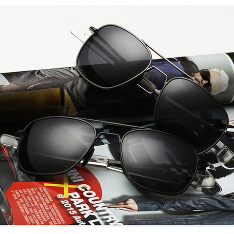 Image of Fashion Black American Army MILITARY Polarized Pilot Sunglasses Mens Brand American Optical Polarized Sun Glasses Oculos De Sol-FrenzyAfricanFashion.com