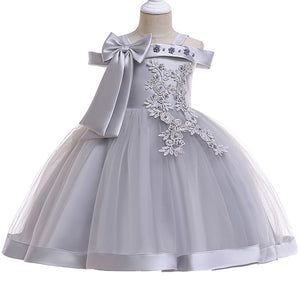 Dellina Cute Flower Girl Dress Short Sleeves Princess Party Birthday
