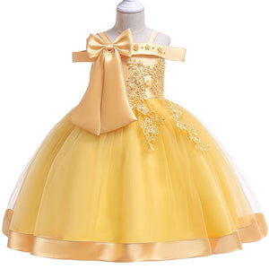 Dellina Cute Flower Girl Dress Short Sleeves Princess Party Birthday-FrenzyAfricanFashion.com