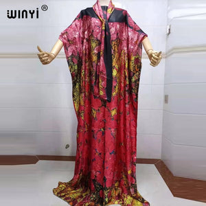 Fancy Abaya Dress Women Print Bohemia Hijab Loose Muslim dress