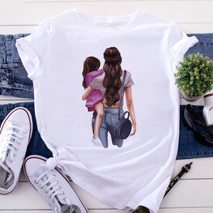 Mom and Men Queen Print Women T-shirt Best Mommy Summer Harajuku O Neck Funny 90S Tops Tee Daughter Casual Clothes,Drop Ship