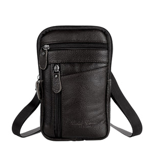 Men's Genuine Leather Waist Packs Phone Pouch Bags Waist Bag Male Small Chest Shoulder Belt Bag 2021 Designer Crossbody Bags