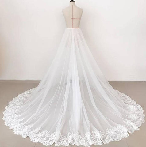 Image of Shirlis Lace removable Train Dress Tulle detachable skirt Dress Wedding Cocktail petticoat-FrenzyAfricanFashion.com