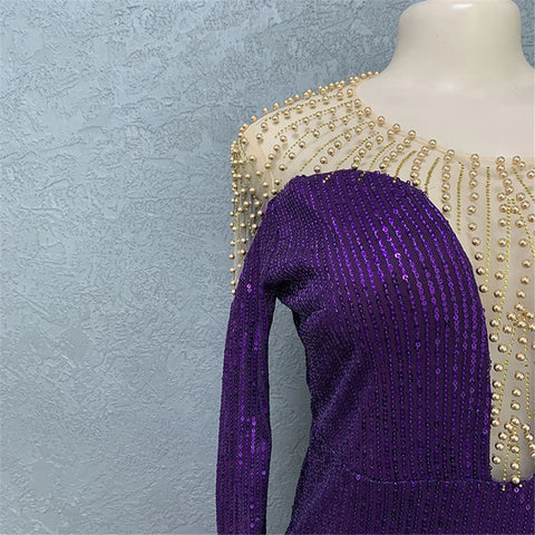 Image of Sequin Mermaid Bodycon Sexy Gowns Sequin Kaftan Dress Ladies Clothing-FrenzyAfricanFashion.com