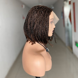 Lace Frontal Short Bob Box Braided Side Parted Hair