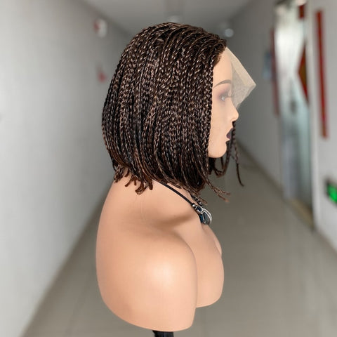 Image of Lace Frontal Short Bob Box Braided Side Parted Hair-FrenzyAfricanFashion.com