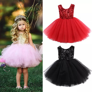 Toddler Girl Birthday Tulle Princess Pink Dress Baby Bowknot Dresses-FrenzyAfricanFashion.com